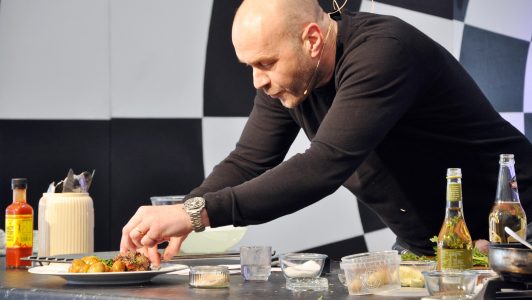 Simon Rimmer cooking up a storm