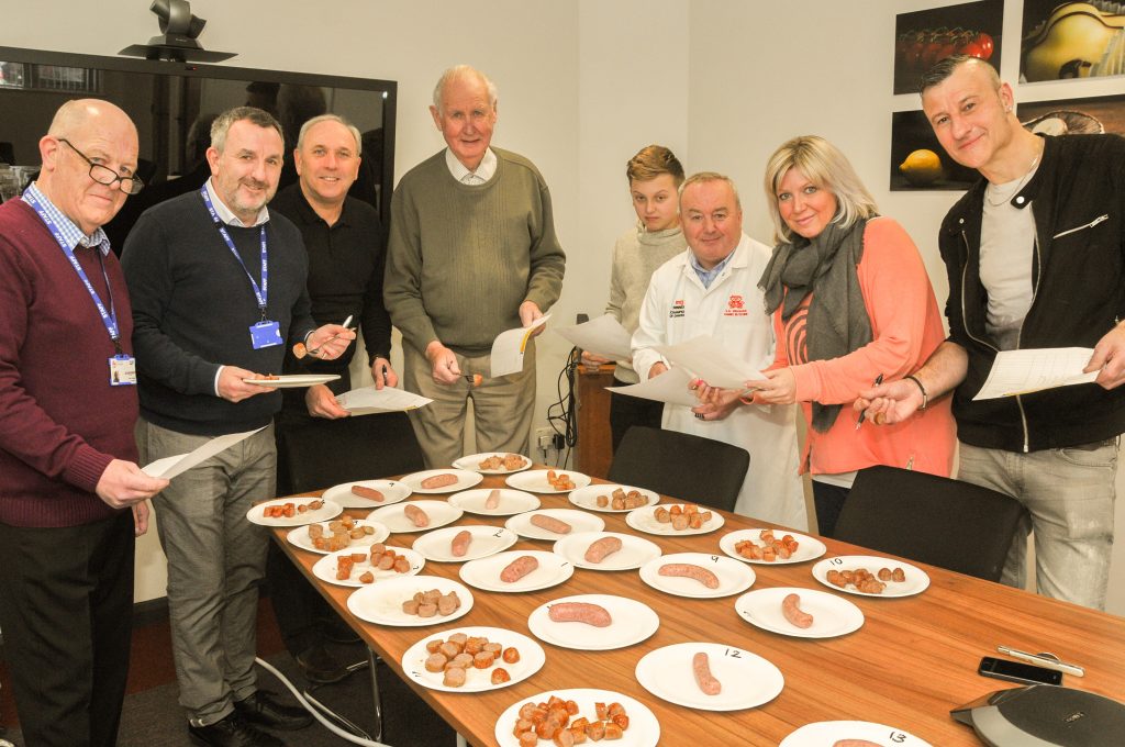 University of Chester Now Food Centre Chester Food, Drink &amp; Life Style Festival judging of sausage competition plain and flavour 